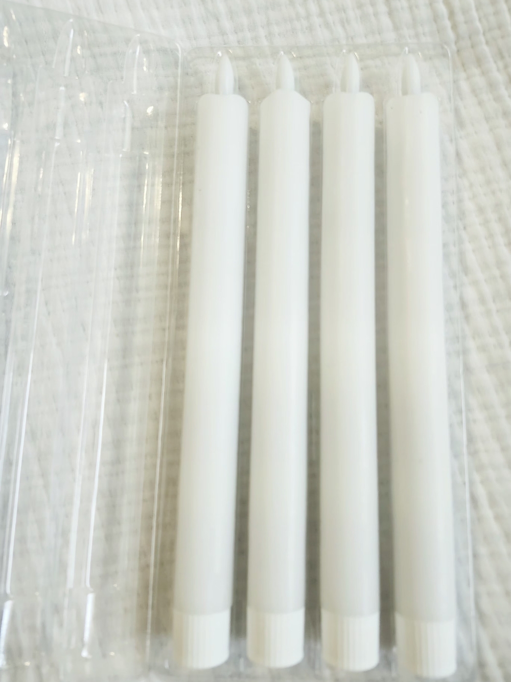 Set of 8 White LED Flameless Taper Candles - Picture 5 of 8